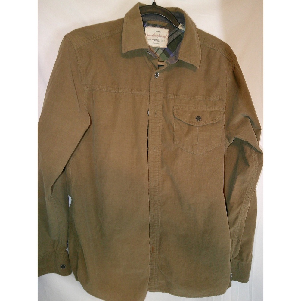 Weatherproof Vintage Mens Corduroy Button Down Shirt Casual Small